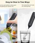 Badass Rechargeable Milk Frother Wand With Usb C Charging For Instant Velvety Foam On Lattes And Matcha in use under water