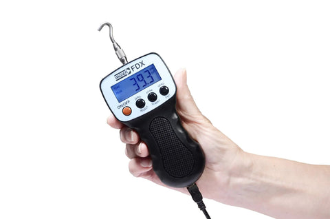 Kickass Handheld Digital Force Gauge With Pistol Grip Measures Up To 25 Lbf Featuring Bright Backlit Lcd Display.