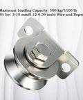 Heavy Duty Stainless Steel Cable Pulley System With Dual Ball Bearings 48 mm V Groove Roller Wheel for gym rig and patio sliders