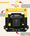 Back view of Cordless LED Work Light compatible with Dewalt and Milwaukee 18V 20V batteries, showing swivel hook and magnets.