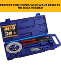 Custom Color Punch Kit Basic With Powerhead Screws, Hole Punch Tool, and accessories in a blue case