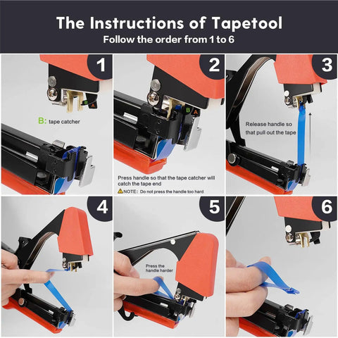 Step-by-step instructions for Tapetool Garden Plant Tying Gun with Twelve Tape Rolls Staples and Replacement Blade Easy Tie Durable Tool