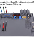 Tough As Nails Heat Resistant Soldering Mat With Integrated Scale And Heavy Duty Magnetized Tray for organizing tools and repairs.