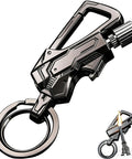 Infinity Forever Match Lighter With Multitool Keychain Bottle Opener For Outdoor Survival, black metallic design.