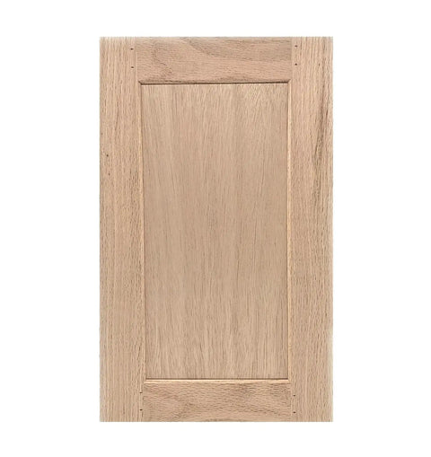 Killer Unfinished Oak Shaker Kitchen Cabinet Door Replacement 14 Width 17 Height, natural oak panel with a smooth finish.