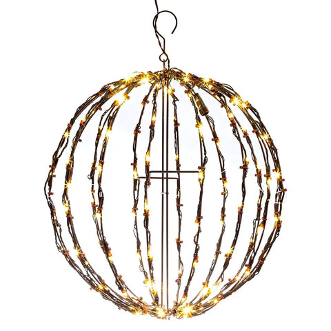 16 Inch LED Light Ball For Indoor And Outdoor Use With Warm White Lights Waterproof And Durable Lightweight Holiday Decor For Patio