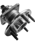 Pair Rear Wheel Hub Bearing Assemblies Replacement for Chevy Malibu, front view of metal hub assembly with 5 lug bolts