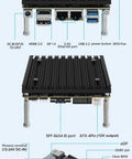 Straightup Intel N100 Fanless Mini Pc Router With Dual 25g Lan Ports Ddr5 Nvme Drive And Integrated Wifi Slot top view showcasing ports and features.