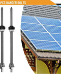Top Shelf M10 Hanger Bolts With Epdm Seal And Secure Locking Nut For Straight Forward Solar Pv Roof Mounts, two bolts displayed.