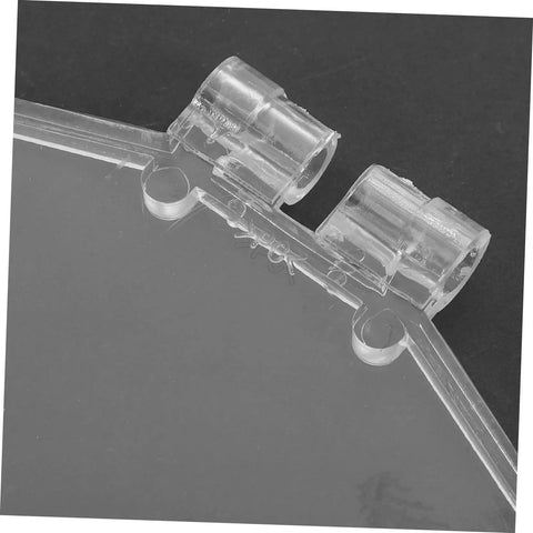 Close-up of 3 Pack Bench Grinder Eye Shields Plastic Guards for Grinding Machines showing clear connectors