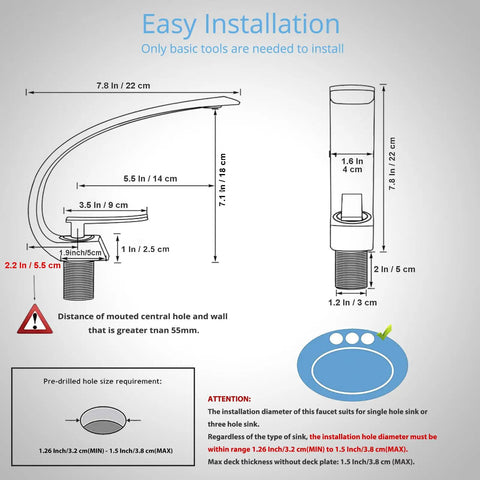 Installation guide for Dope Brushed Gold Bathroom Sink Faucet With Sleek Single Handle And Single Hole Install.