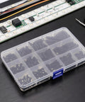 Badass Black Nylon Hex Standoff Hardware Kit With Tight Screws Nuts And Washers Plus Slick Storage Case showing organized black fasteners.