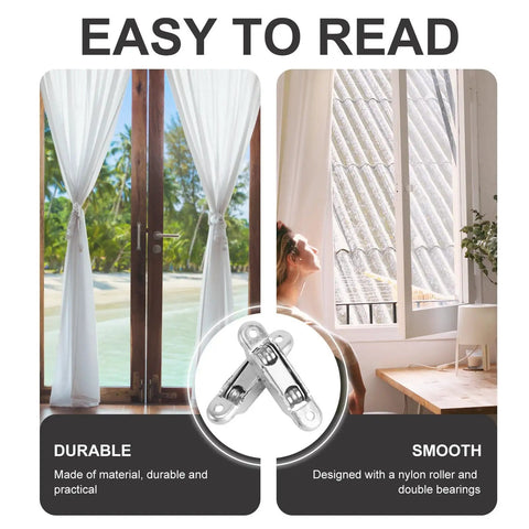 Heavy Duty Nylon Roller Wheels With Double Bearings For Smooth Gliding Sliding Screen Doors Plus Patio Entries Quick Fix Four Pack Replacement Hardware Set displayed with window and curtains.
