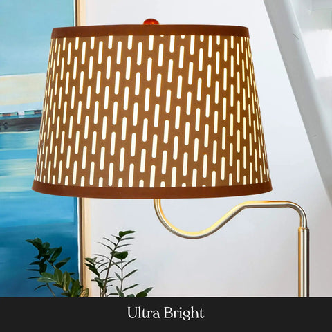 Close-up of lamp in Madison Side Table With Built In Lamp, Wireless Charging Pad And USB Port, showing shade design.