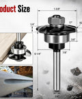 Built Dead Tough Carbide Tipped Router Bit Groove Cutter Made For Trex Composite Decking With Quarter Inch Shank Triple Wing Blade with dimensions.