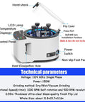 Desktop Planetary Ball Mill Grinder 110V 150W High Speed Pro Grade Lab Grinder With Digital Control, open view with features