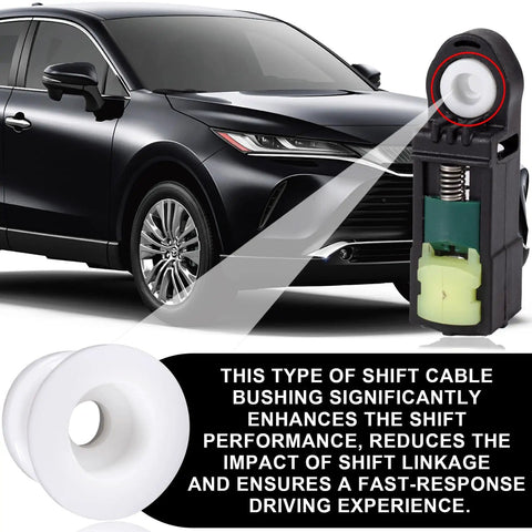 Car showcasing 4 Pcs White Shifter Bushing Kit For Shifter Cable And Shift Linkage, Transmission Shift Cable Bushing Replacement For Smoother, Crisp Shifts, Sized 14.3mm By 10.4mm
