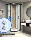 Rock Solid Slick Brass Shower Valve Mixer Tap With Durable Heavy Duty Diverters And Snappy Temperature Adjustments For No Sweat Bathroom Plumbing Renovation Projects in a modern shower room.