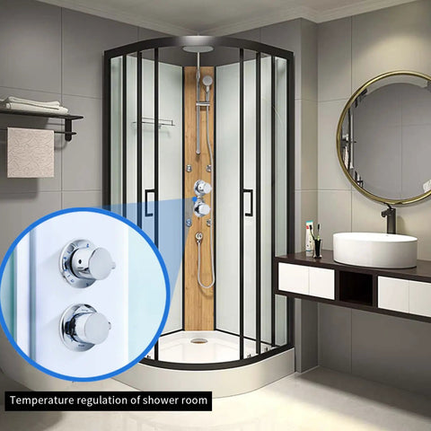 Rock Solid Slick Brass Shower Valve Mixer Tap With Durable Heavy Duty Diverters And Snappy Temperature Adjustments For No Sweat Bathroom Plumbing Renovation Projects in a modern shower room.
