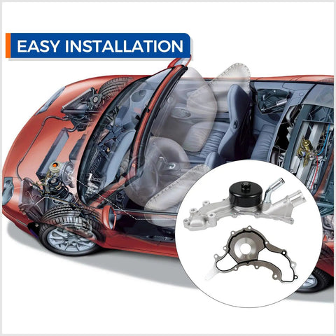 Rock Solid AW6169 Engine Water Pump Replacement for 3.6L V6 Engines with Easy Installation diagram and featured water pump