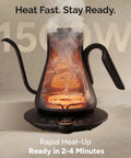 Gooseneck Electric Kettle With Precise Temperature Control Plus Or Minus One Degree Fahrenheit front view boiling