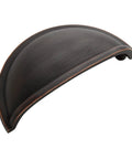 10 Pack 3 Inches Center To Center Cup Pulls Oil Rubbed Bronze Cabinet Drawer Hardware showing detailed profile with copper highlights.