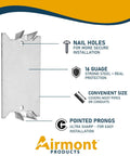 Heavy Duty Nail Plate Shield For Wood Studs, 16-Gauge Steel, 1.5 x 2.5 Inches, 200 Pack, Protect Plumbing And Wiring; side view with features.