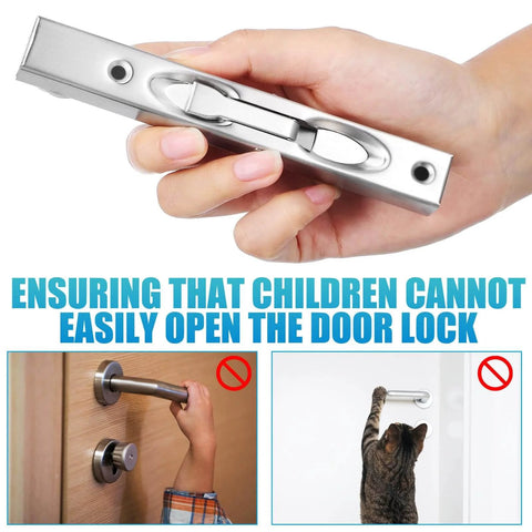 Two Sets Stainless Steel Flush Bolt For Double Doors Hidden Slide Bolt Latch Security Lock With Vertical Installation Easy To Install With Screws No Fuss Works On Wood And French Doors Durable Door Hardware For Smooth Quiet Locking And Clean Look – shown in hand for size comparison