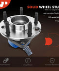 Front wheel hub bearing assembly (single) with ABS sensor 5-lug fits Buick Cadillac Chevrolet 1991-1999, shown with rust protection