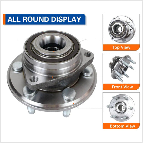 Pair Front Rear Wheel Hub Bearing Assembly For 2010 To 2016 Cadillac SRX And 2011 Saab 9 4X Direct Oem Replacement 513289 heavy duty part from multiple angles.