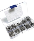Stainless Steel 304 External Toothed Washers Set 300 Piece Serrated Lock Gasket Assortment in clear plastic case