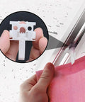No Sweat Vertical Blinds Repair Kit Featuring Twelve Top Notch White Plastic Carrier Brackets for quick window fixes and installation.