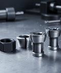 Collet Nut And Collet Chuck Set M17 Tool Holding Clamp For Precise Routing And Cutting Beefy Heavy Duty Ultra Consistent Hold For Shop Use And Fabrication Floors, 4-piece metal set