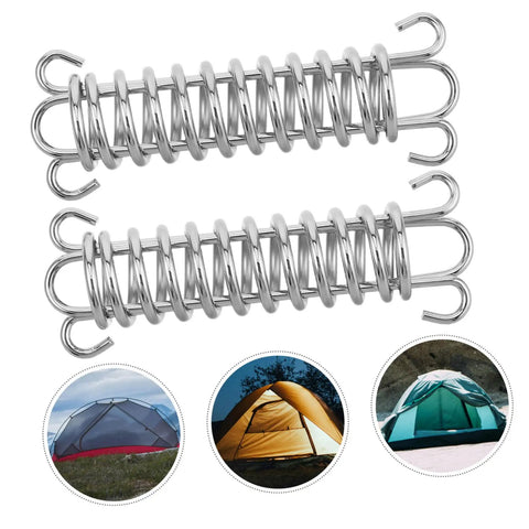 Close-up of 3 Piece Adjustable Rope Buckle High Strength Spring Tensioner Set For Lightning Quick Tent Setup Lightweight Camping Gear
