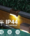 Heavy Duty Solar Deck Lights Outdoor 16 Pack Waterproof LED Step Lights For Stairs Fence Steps And Patio Railings, IP44 rated.
