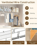 Built Tough Wall Mounted Closet Shelves Featuring Ventilated Heavy Duty Metal Wire Organizers With Sturdy Adjustable Hanging Rods for laundry area storage and organization.