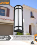 24 Inch LED Mission Style Wall Sconce Light Fixture No Fuss Outdoor Use 1200 Lumens 23W 3000K Warm White ETL Listed