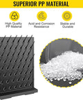 Qugurlid Wall Mounted Lab Drying Rack With 52 Rods And Drainage Outlet Made From Durable Polypropylene showing 52 flex hooks and PP material.