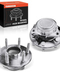 Slick Heavy Duty Front Wheel Bearing Hub Assembly Pair With Integrated Abs showing metal components and packaging, designed for 2014-2020 Chevy trucks.