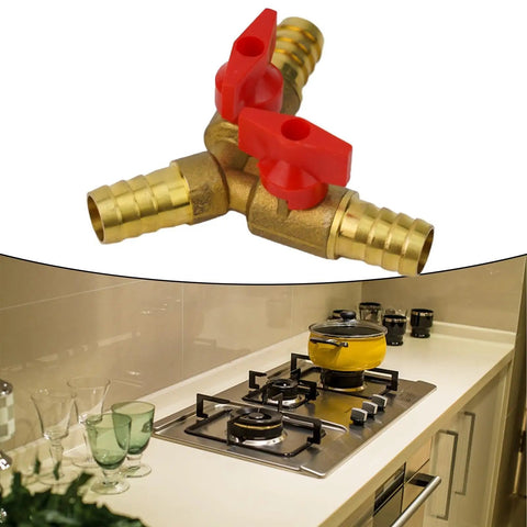 Boss Level Solid Brass 3-Way Ball Valve With 12mm Fitment For Water Air Flow Throttle Plumbing Pneumatic System Hefty Build