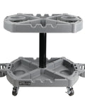 Base Station Pro Grade Modular Rolling Tool Organizer With Two Trays Gray Wheel Cart For Auto Detailing Mechanics And Home Garages