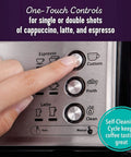 Close-up of control panel on Compact Coffee Machine For Home Use With Italian Pump And Precise Temperature Control