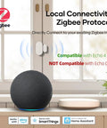Four Pack Zigbee Door Sensor Mini Smart Contact Alarm For Home Automation And Kid Safety Works With Alexa Smartthings Home Assistant Plug And Play Zero Drama Keeps Your House Locked Tight on window with smart speaker.