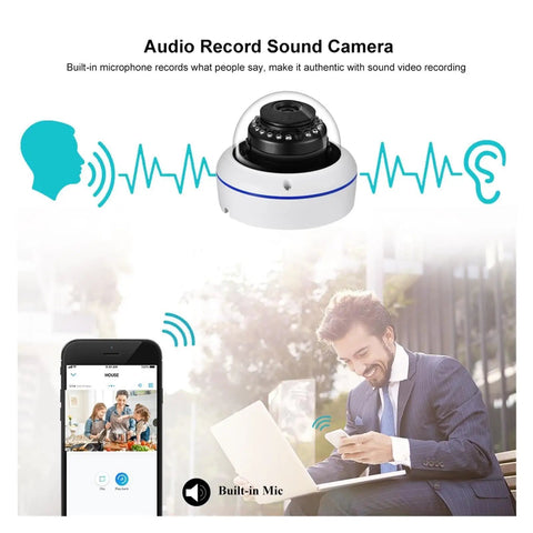 Heavy Duty POE IP Camera With Kickass 8MP 4K Ultra HD Resolution And Built In Audio For Smooth Indoor Outdoor Surveillance, image showing microphone feature.