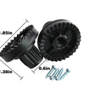 Easy Install M10 Torx Swing Canopy Screws 0.43 Inch Diameter Black 2 Pack showing dimensions and included components