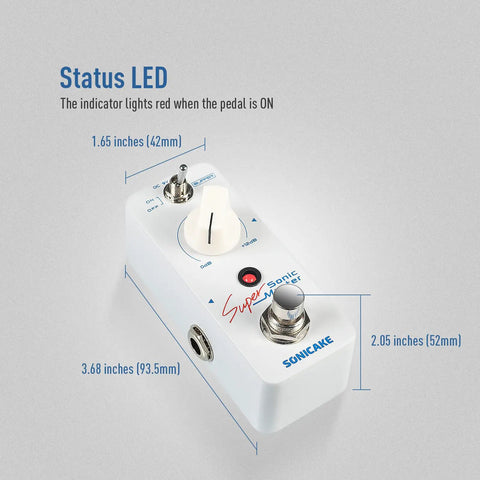 Clean Boost Pedal With Buffer 0-12dB Gain Mini Pure Boost Guitar And Bass Effects Pedal With On Off Switch And Red LED Indicator