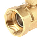Close-up of the threaded end of a Heavy Duty Forged Brass Motorized Ball Valve G1 One Half Inch DN40 for HVAC systems.