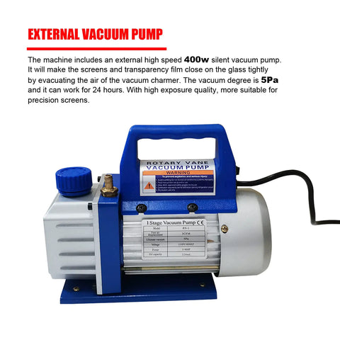 Heavy Duty 18 X 22 Inch Vacuum UV Exposure Unit With 8 Durable Led Tubes And Powerful External Pump for silk screen printing, 400w vacuum pump.