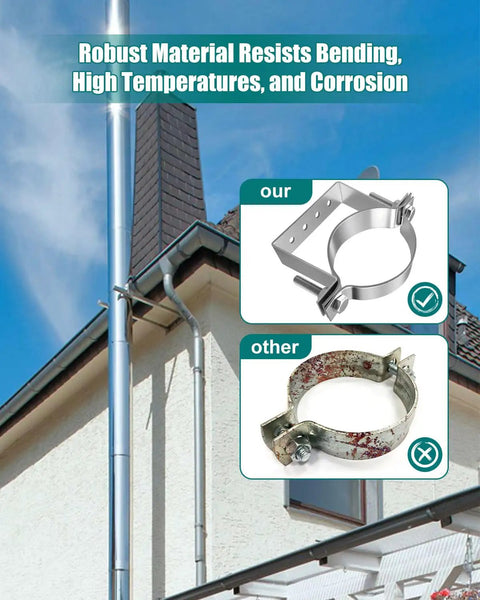 Comparison of sturdy Straight Up Heavy Duty 4 Inch Split Ring Pipe Hanger with rust-resistant steel against inferior model.