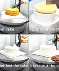 All In One Cake Decorating Kit With Automatic Turntable And Leveler For 4 To 12 Inch Cakes, Pro Grade 304 Stainless Steel, icing process